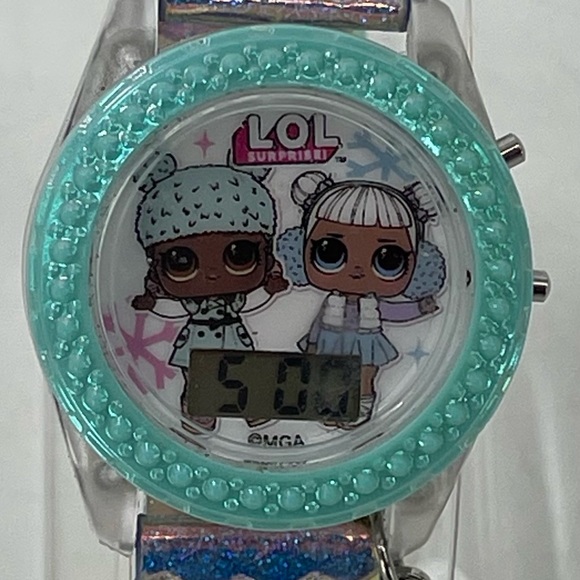 LOL Surprise Digital Light Up Clear Case Translucent Band Watch NWOT - Picture 2 of 9